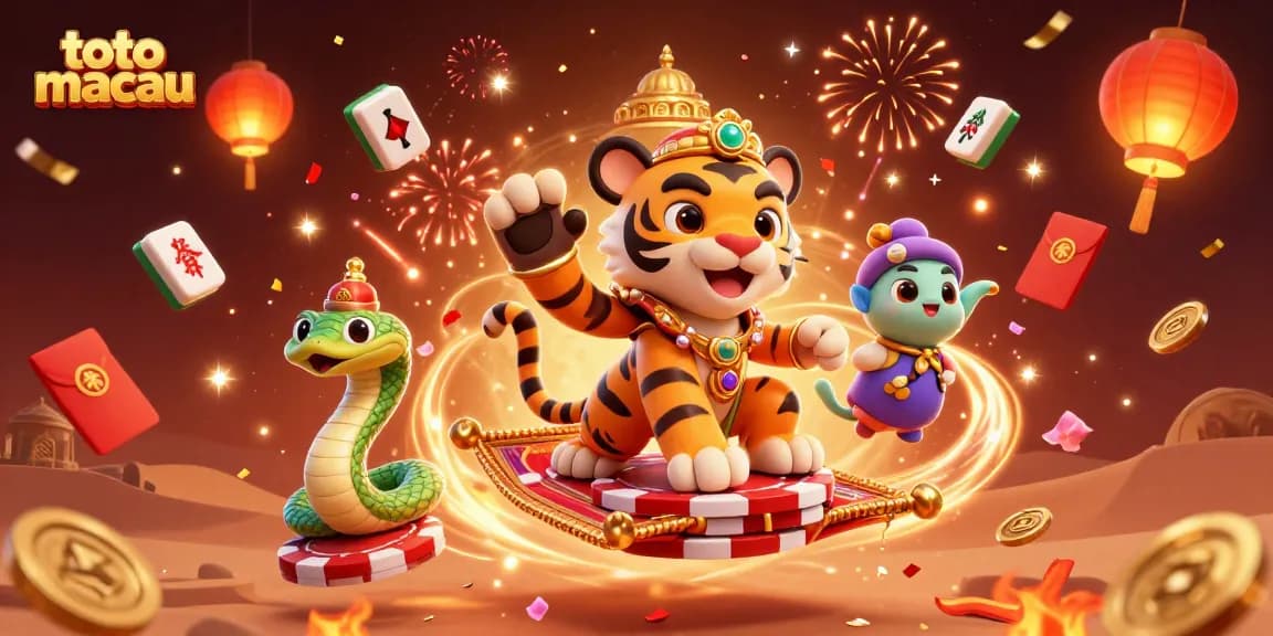 Menangkan permainan toto macau dengan sultan harimau dan keberuntungan dalam ilustrasi kasino.