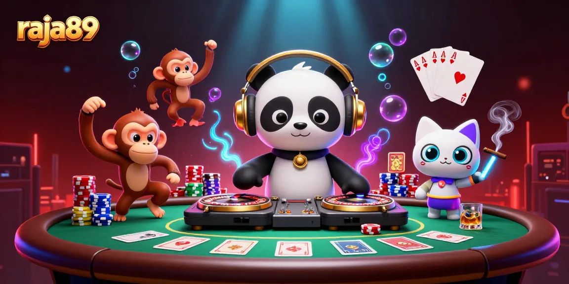 Engage in thrilling casino gameplay with raja89, as DJ panda and friends create vibrant casino action.