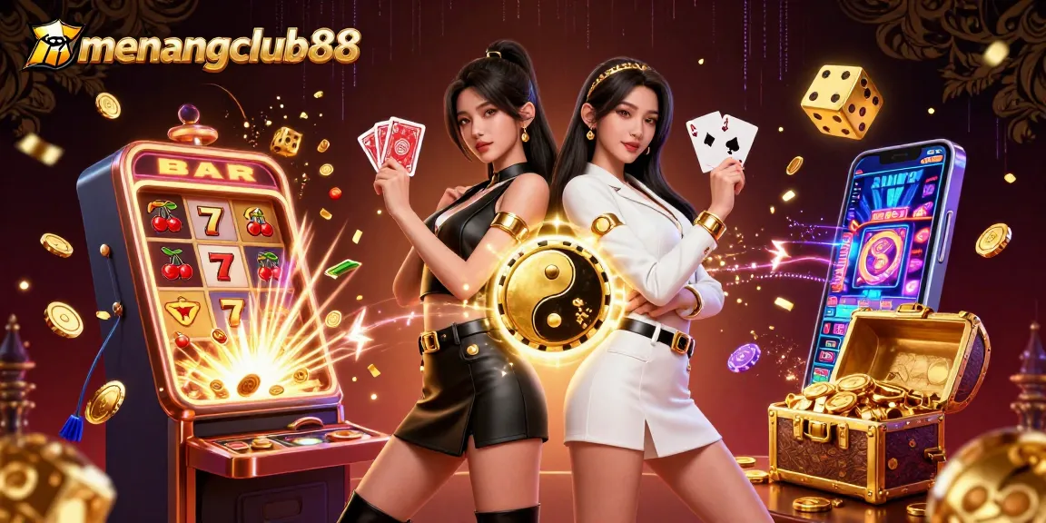 Enhance your gaming experience with menangclub88's thrilling scene of winning twin players and casino action.