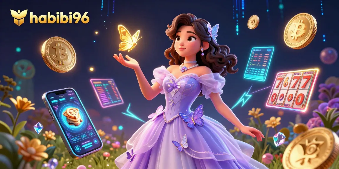 Engage with habibi96's online casino adventure featuring dynamic slot reels and cryptocurrency elements.
