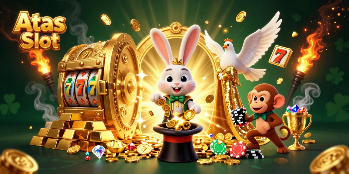 Experience the thrill of Atas Slot with seamless gameplay, surrounded by captivating casino elements.