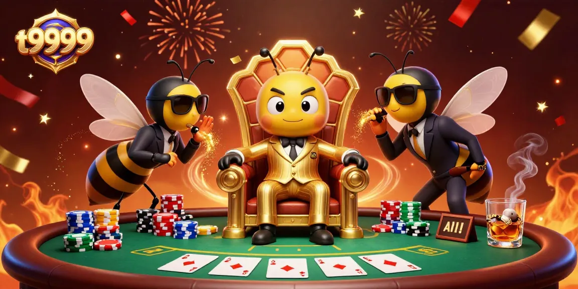 Engage with thrilling poker action at t9999 with a vibrant scene featuring bumblebee mob boss.