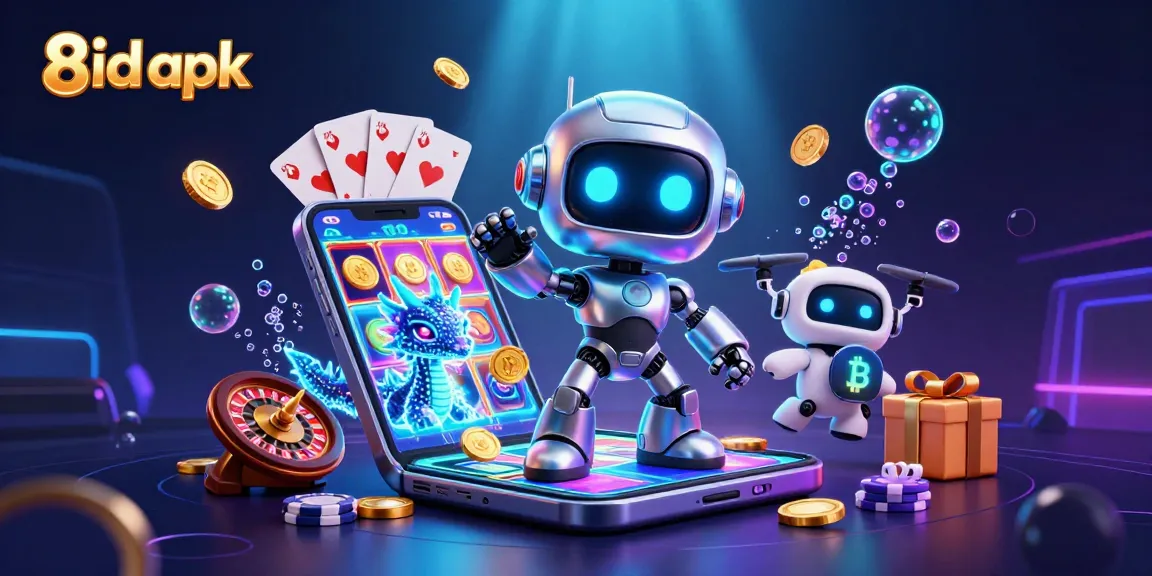 Experience thrilling gaming action with the 8id apk featuring vibrant slot games and crypto symbols.