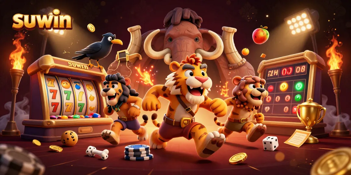 Suwin recruits a caveman and sabertooth duo for an exciting prehistoric casino adventure.