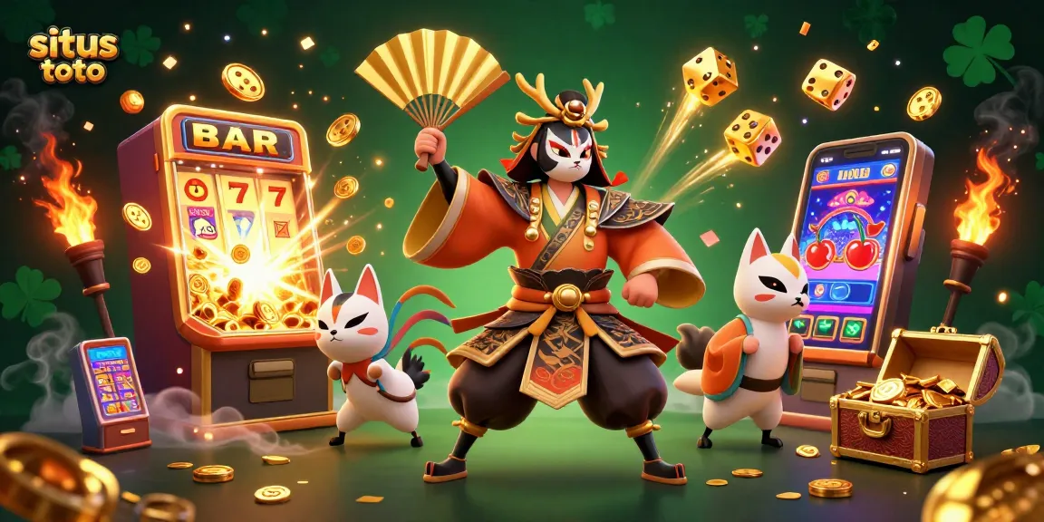 Experience the excitement at situs toto with a vibrant casino scene featuring dynamic game elements and lucky symbols.