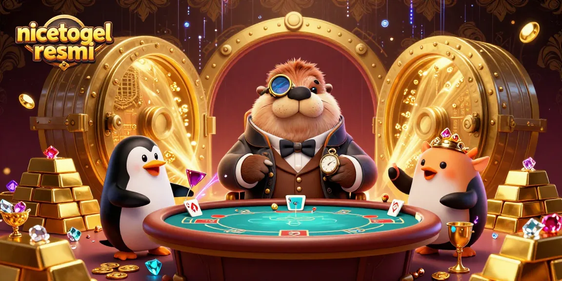 Experience the excitement of gambling with nicetogel resmi showcased in this vibrant 3D illustration.
