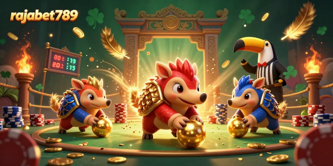 Rasakan keseruan mengelola jackpot di rajabet789 dengan pangolins berbatu dan tumpukan chip poker.