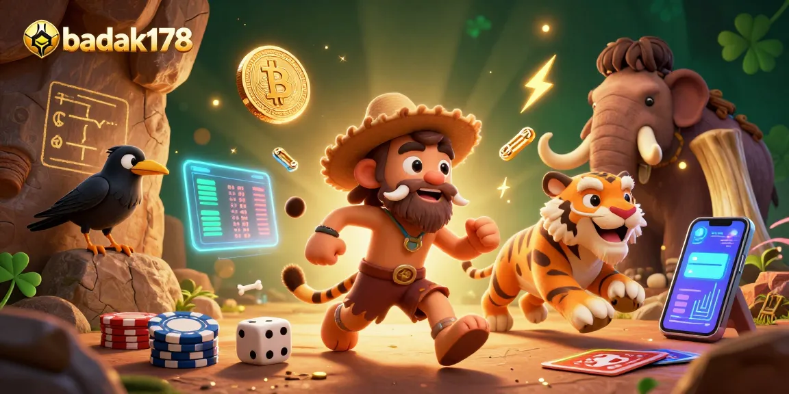 Experience the thrill of badak178 with cavemen and a sabertooth tiger in a prehistoric casino.