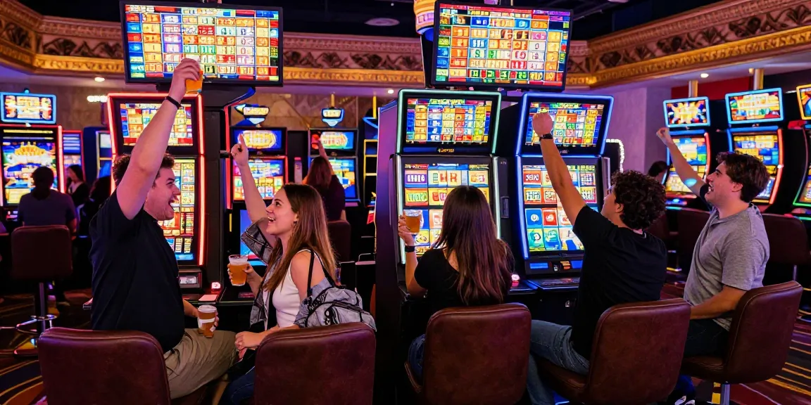 Pengunjung NAGAHITAM303 daftar merayakan kemenangan di mesin slot dengan kebahagiaan.