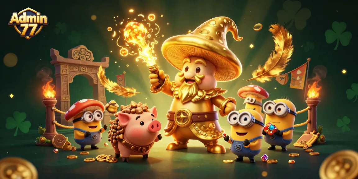 Experience thrilling wins at Admin 77 with golden treasure and enchanting 3D characters.