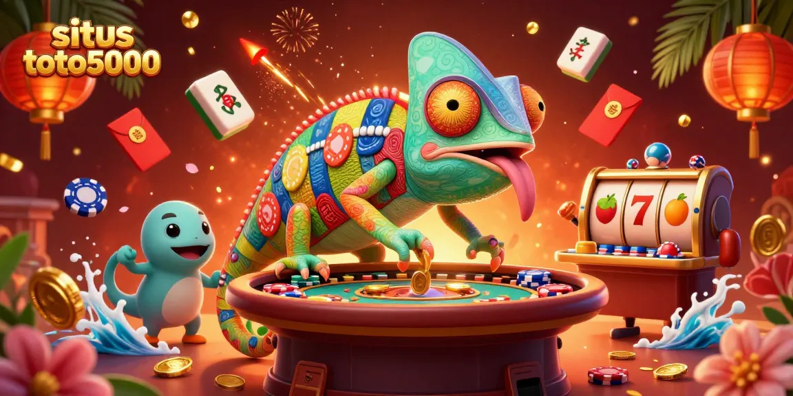 Engage with situs toto5000 in a vibrant 3D casino scene featuring exciting gameplay elements.
