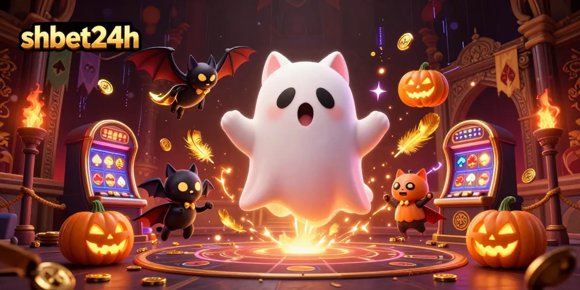 Experience thrilling wins at shbet24h's haunted casino with ghostly characters and vibrant gaming elements.